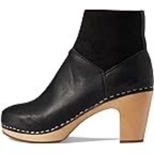 Swedish Hasbeens Shearling Bootie, Black, 38- NIB